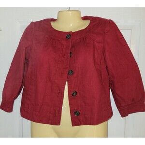 Ann Taylor Petites Red Blazer Jacket Size 0P Work Business Lined Jacket
